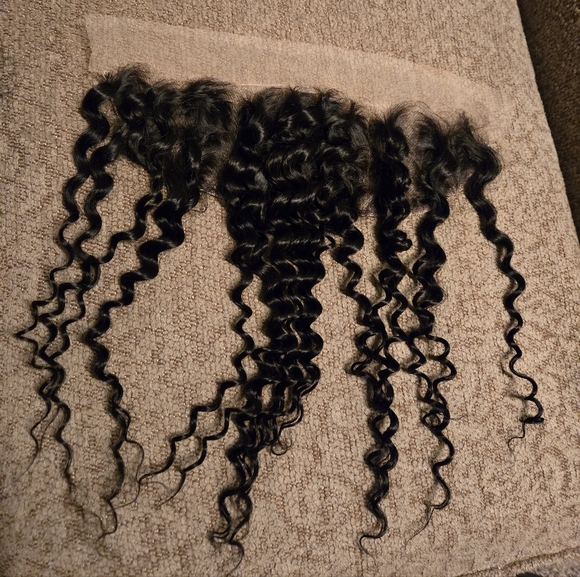 Deep Wave 13x4 Lace Frontal Closure Ear to Ear HD Lace Frontal Human Hair 16" 1B - Picture 6 of 8